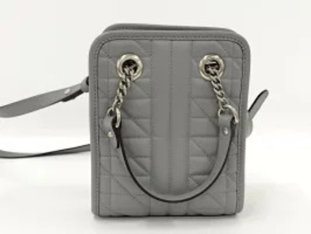 Gucci Marmont leather quilted GG bag gray shoulder